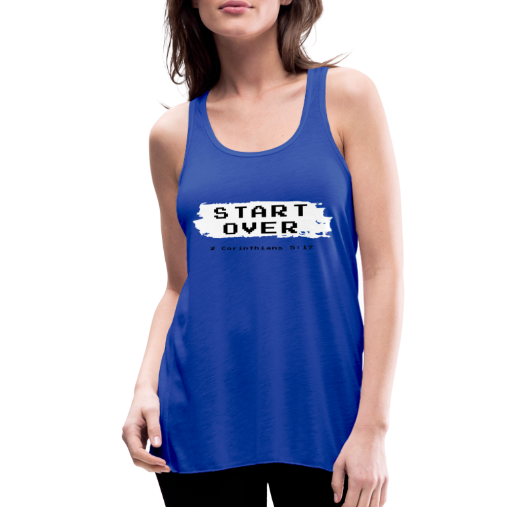 Start Over Women's Flowy Tank Top by Bella - royal blue