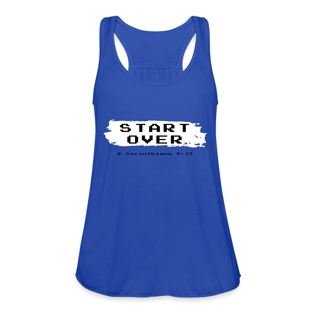 Start Over Women's Flowy Tank Top by Bella - royal blue