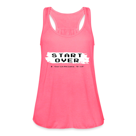 Start Over Women's Flowy Tank Top by Bella - neon pink