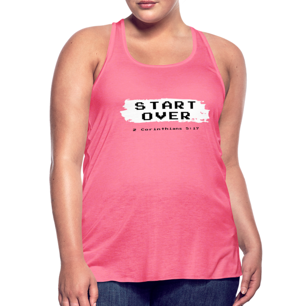 Start Over Women's Flowy Tank Top by Bella - neon pink