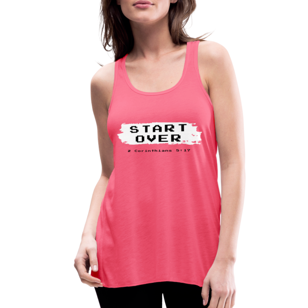 Start Over Women's Flowy Tank Top by Bella - neon pink