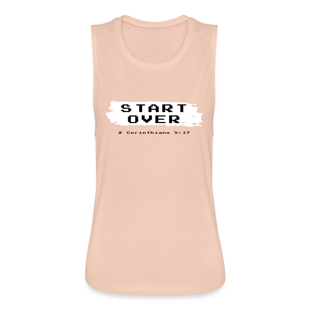 Start Over Women's Flowy Muscle Tank by Bella - peach