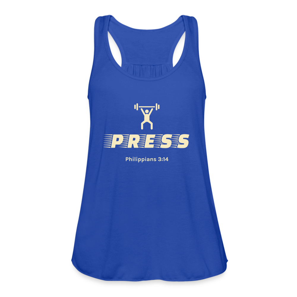 Press Women's Flowy Tank Top by Bella - royal blue