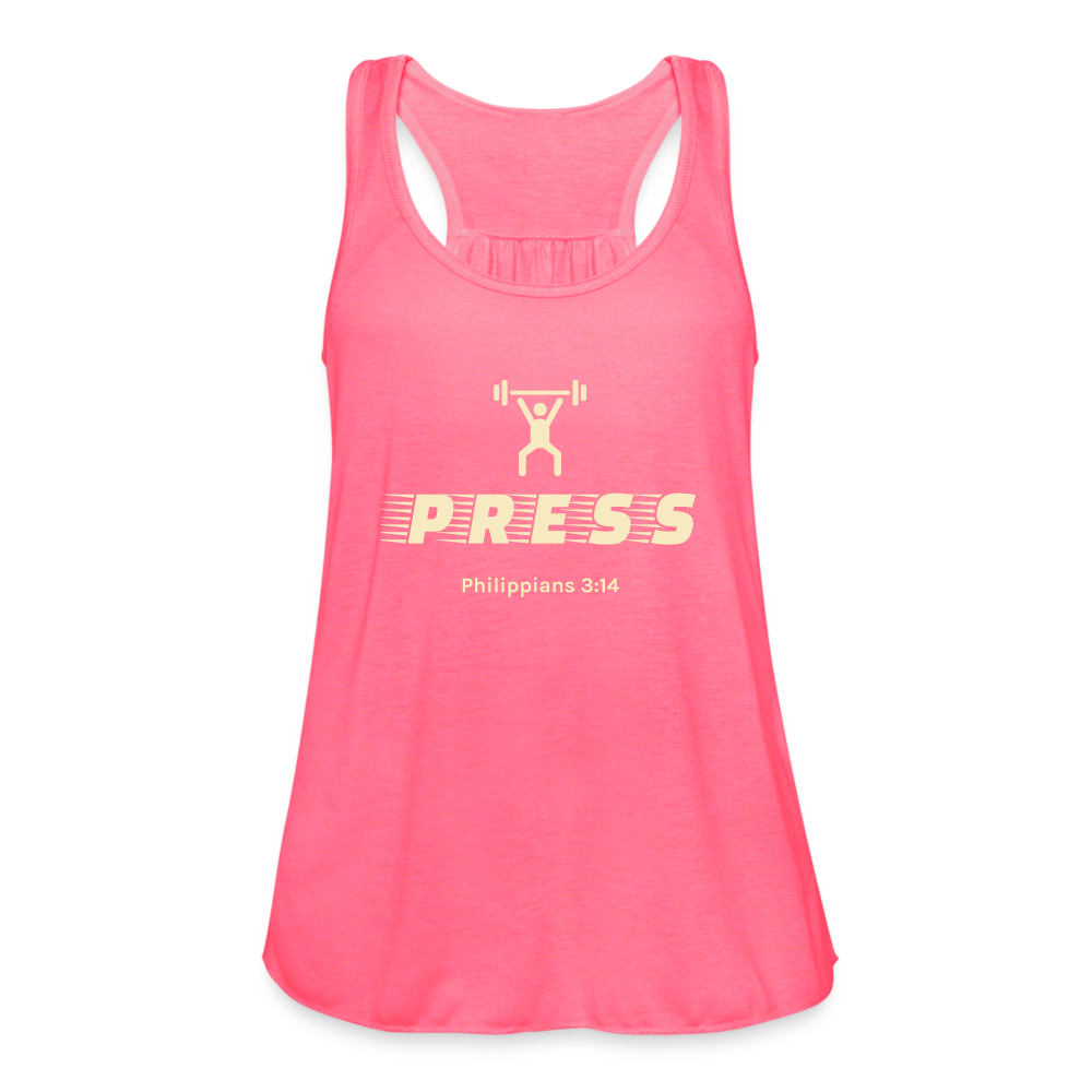 Press Women's Flowy Tank Top by Bella - neon pink