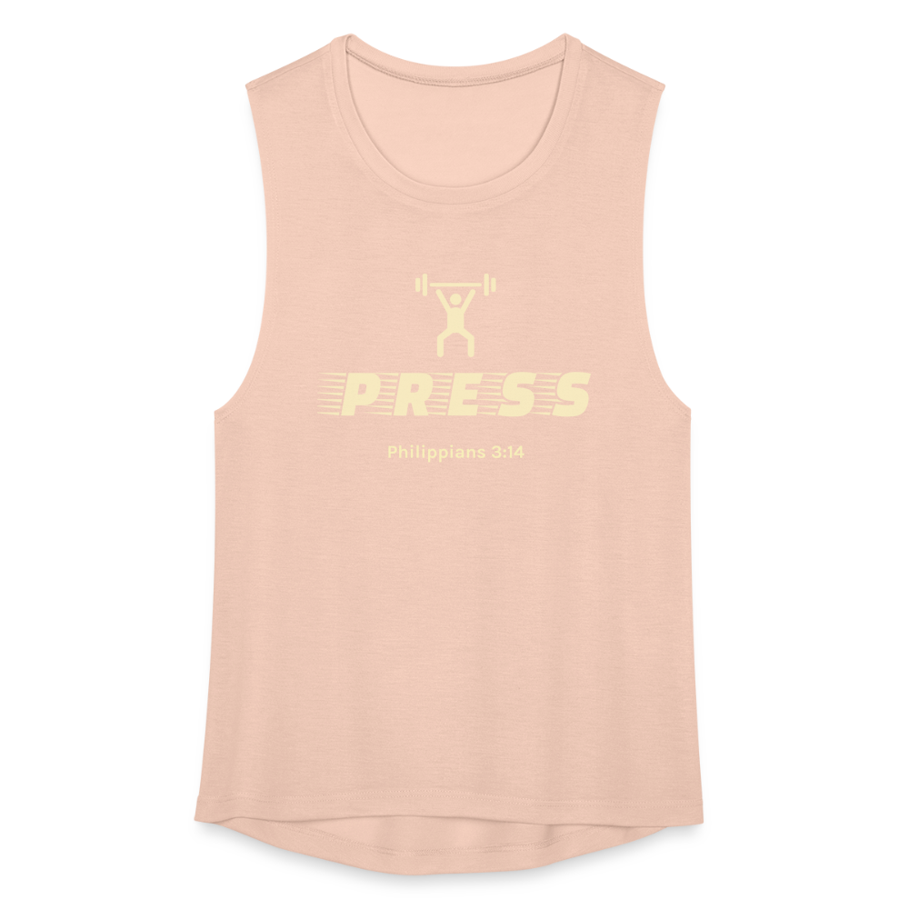 Press Women's Flowy Muscle Tank by Bella - peach