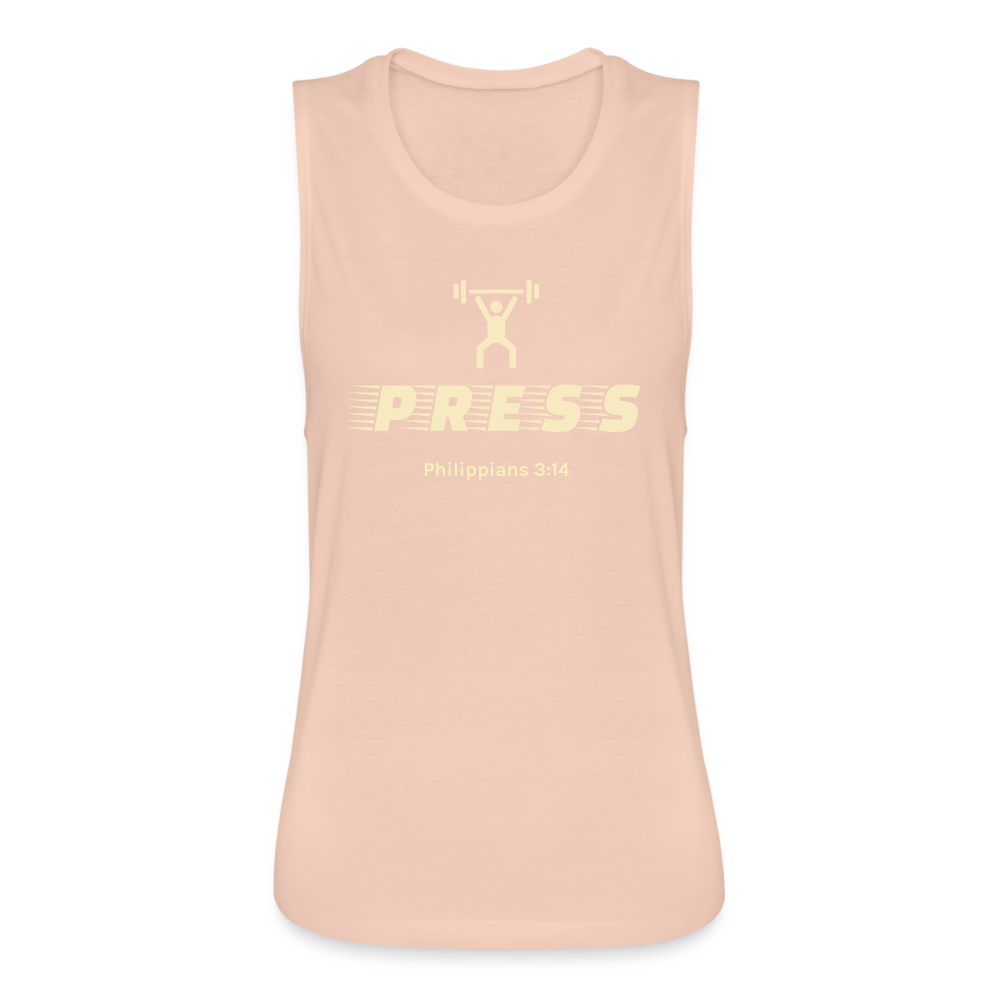 Press Women's Flowy Muscle Tank by Bella - peach