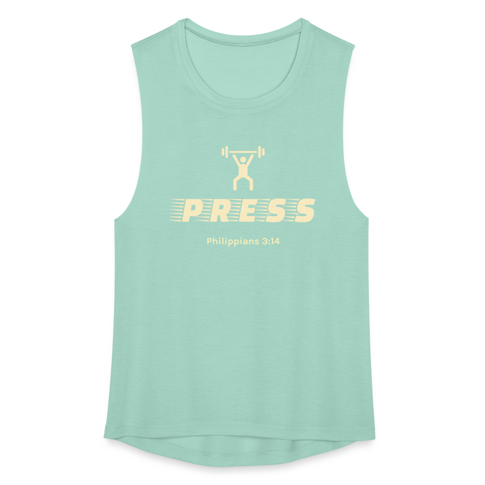 Press Women's Flowy Muscle Tank by Bella - dusty mint blue