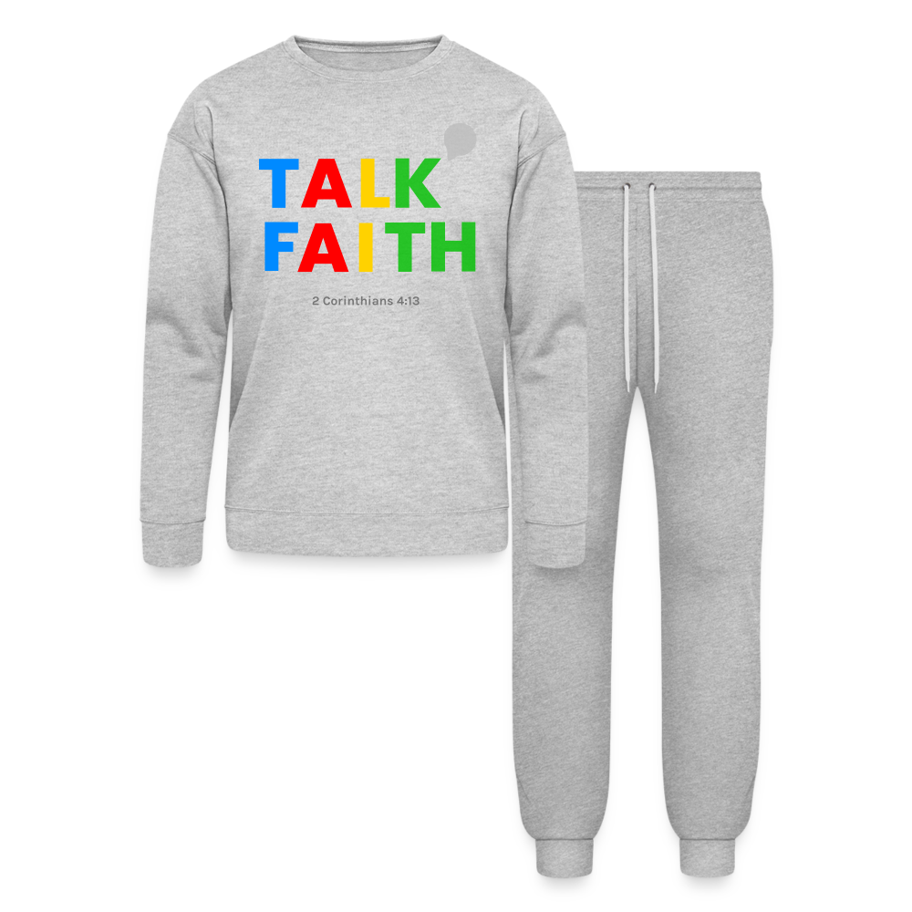 Talk Faith Premium Unisex Lounge Wear Set - heather gray