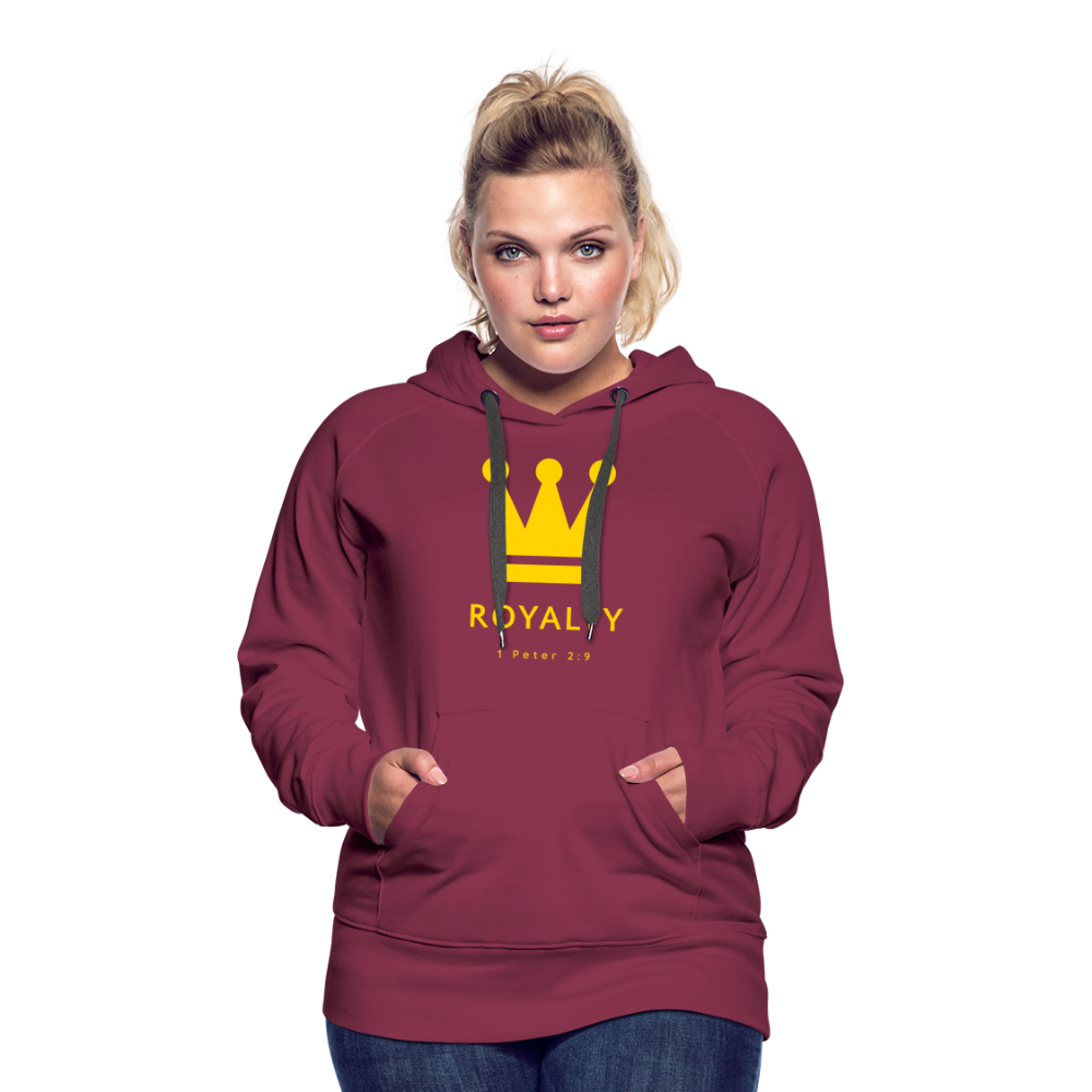 Be Royalty Gold Logo Women’s Premium Hoodie - burgundy