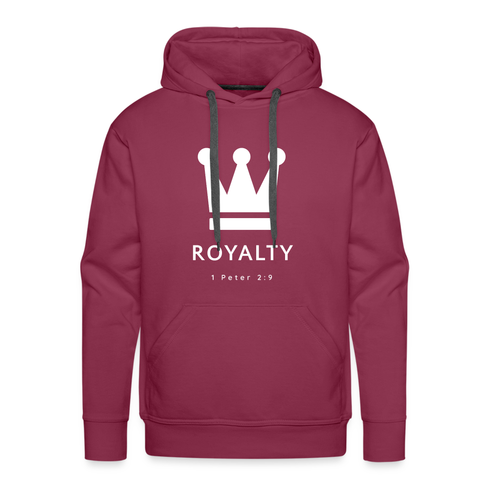 Be Royalty White Logo Men’s Premium Hoodie - burgundy