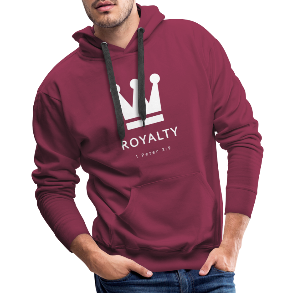 Be Royalty White Logo Men’s Premium Hoodie - burgundy