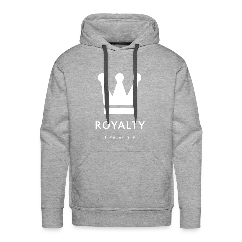 Be Royalty White Logo Men’s Premium Hoodie - heather grey