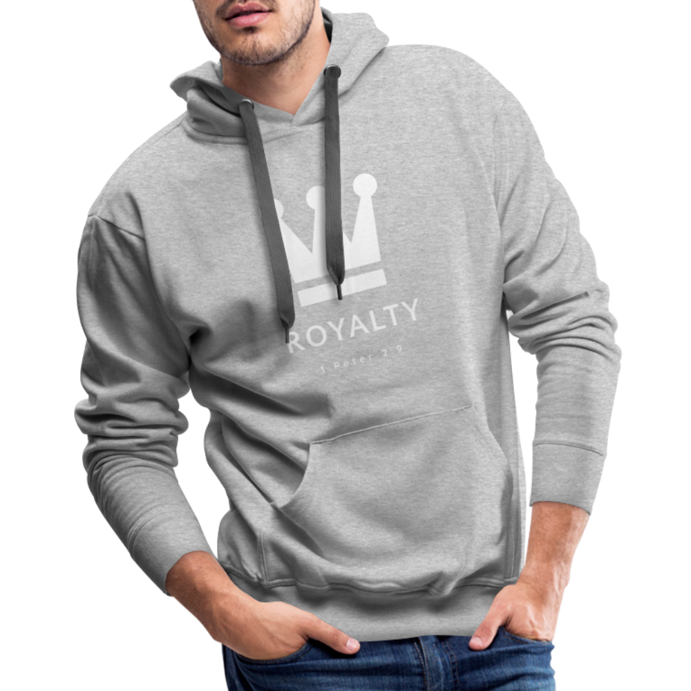 Be Royalty White Logo Men’s Premium Hoodie - heather grey