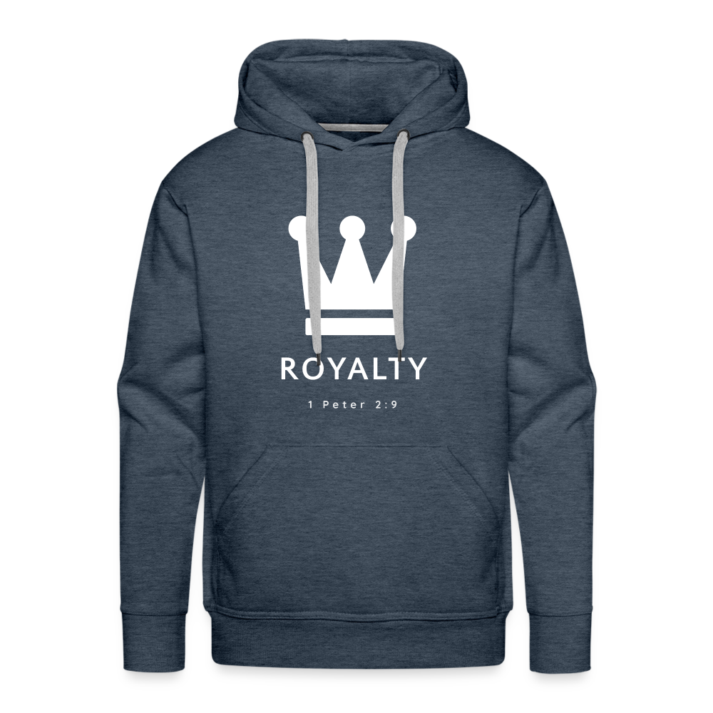 Be Royalty White Logo Men’s Premium Hoodie - heather denim