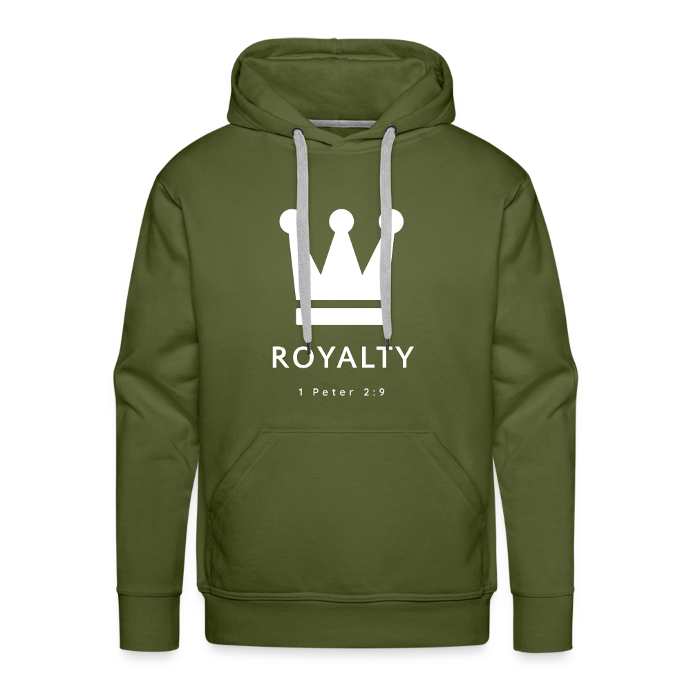 Be Royalty White Logo Men’s Premium Hoodie - olive green