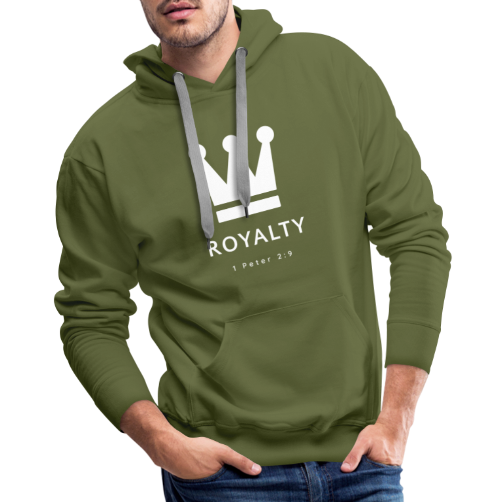 Be Royalty White Logo Men’s Premium Hoodie - olive green