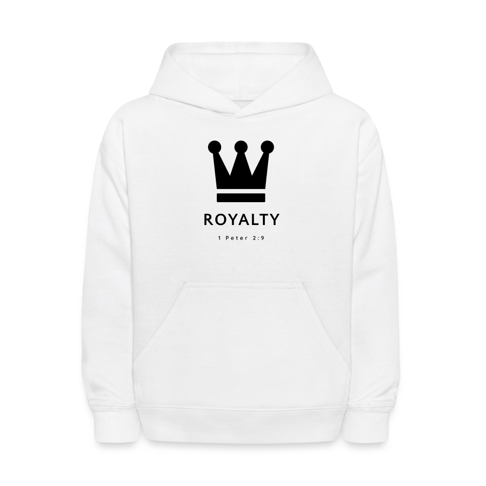 Kids' Be Royalty Black Logo Hoodie - white