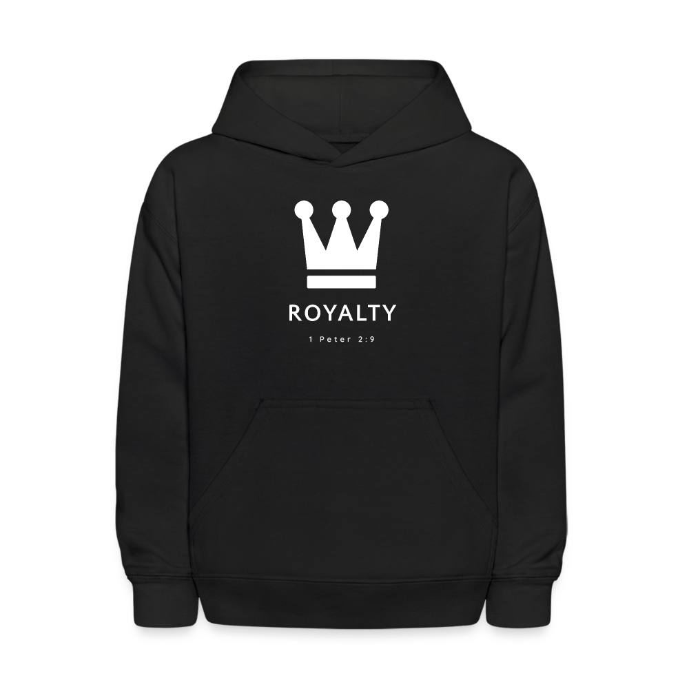 Kids' Be Royalty White Logo Hoodie - black