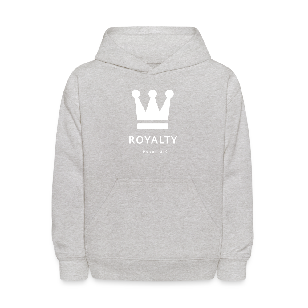 Kids' Be Royalty White Logo Hoodie - heather gray