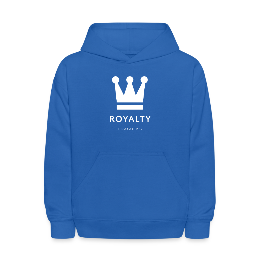 Kids' Be Royalty White Logo Hoodie - royal blue