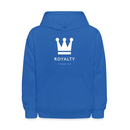 Kids' Be Royalty White Logo Hoodie - royal blue