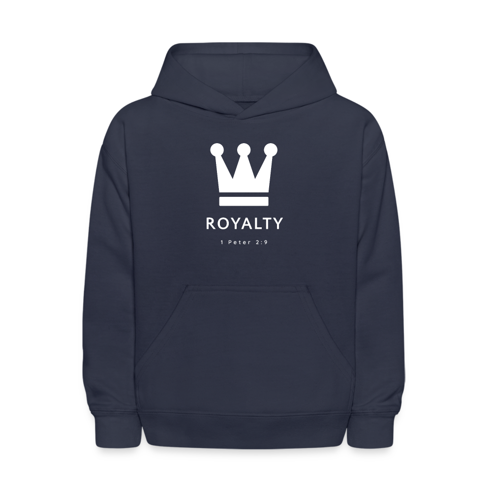 Kids' Be Royalty White Logo Hoodie - navy