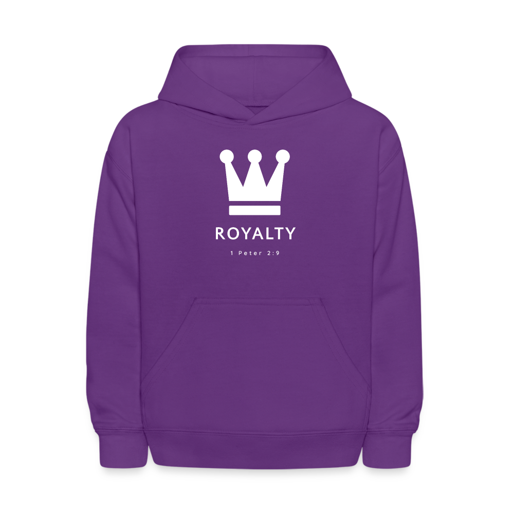 Kids' Be Royalty White Logo Hoodie - purple