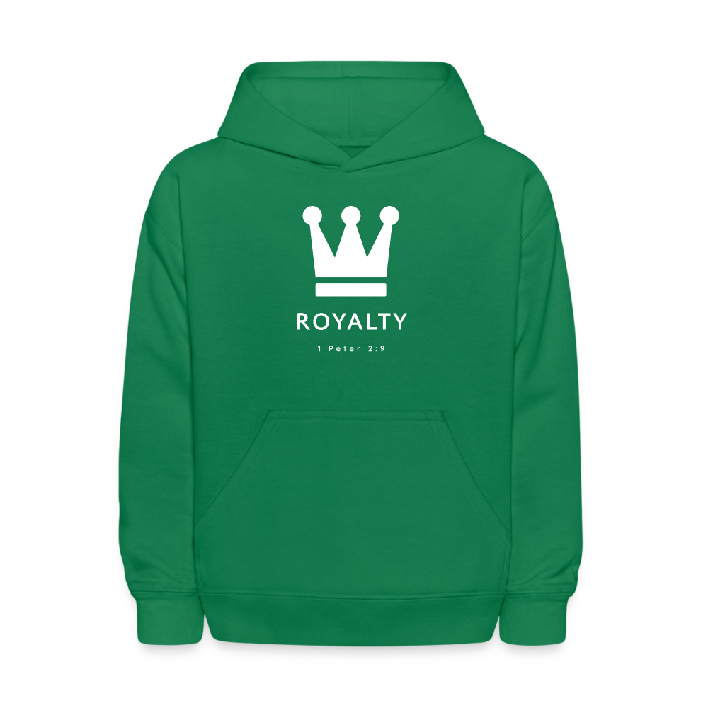 Kids' Be Royalty White Logo Hoodie - kelly green