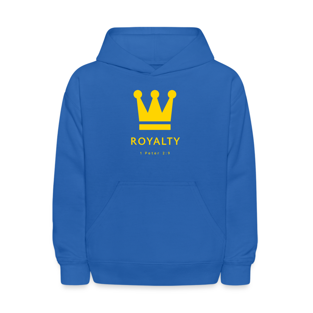 Kids' Be Royalty Gold Logo Hoodie - royal blue