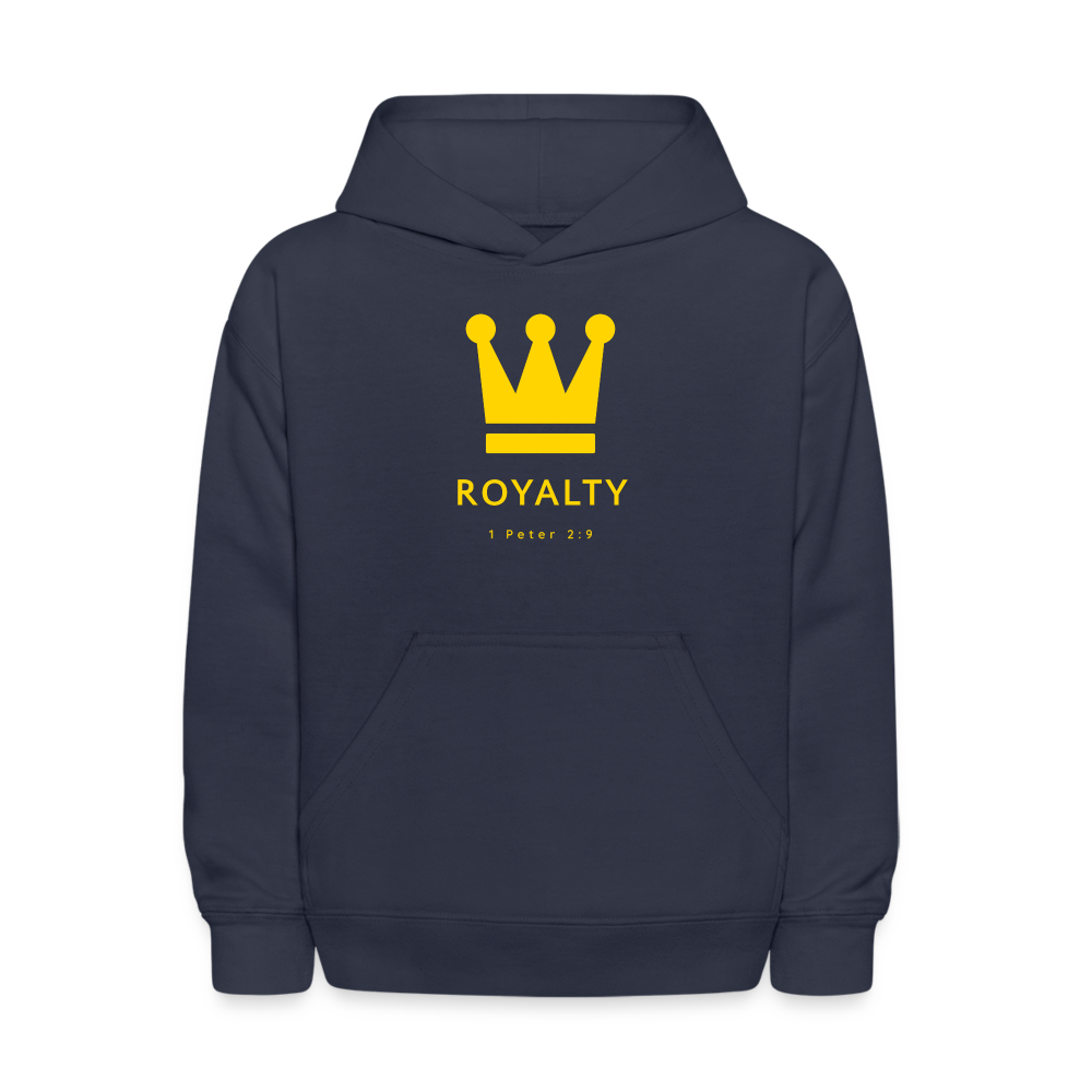 Kids' Be Royalty Gold Logo Hoodie - navy