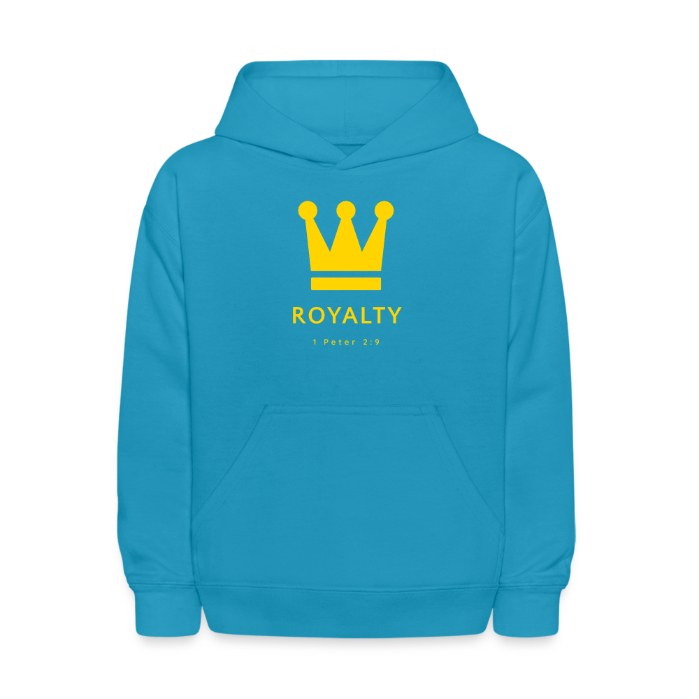 Kids' Be Royalty Gold Logo Hoodie - turquoise